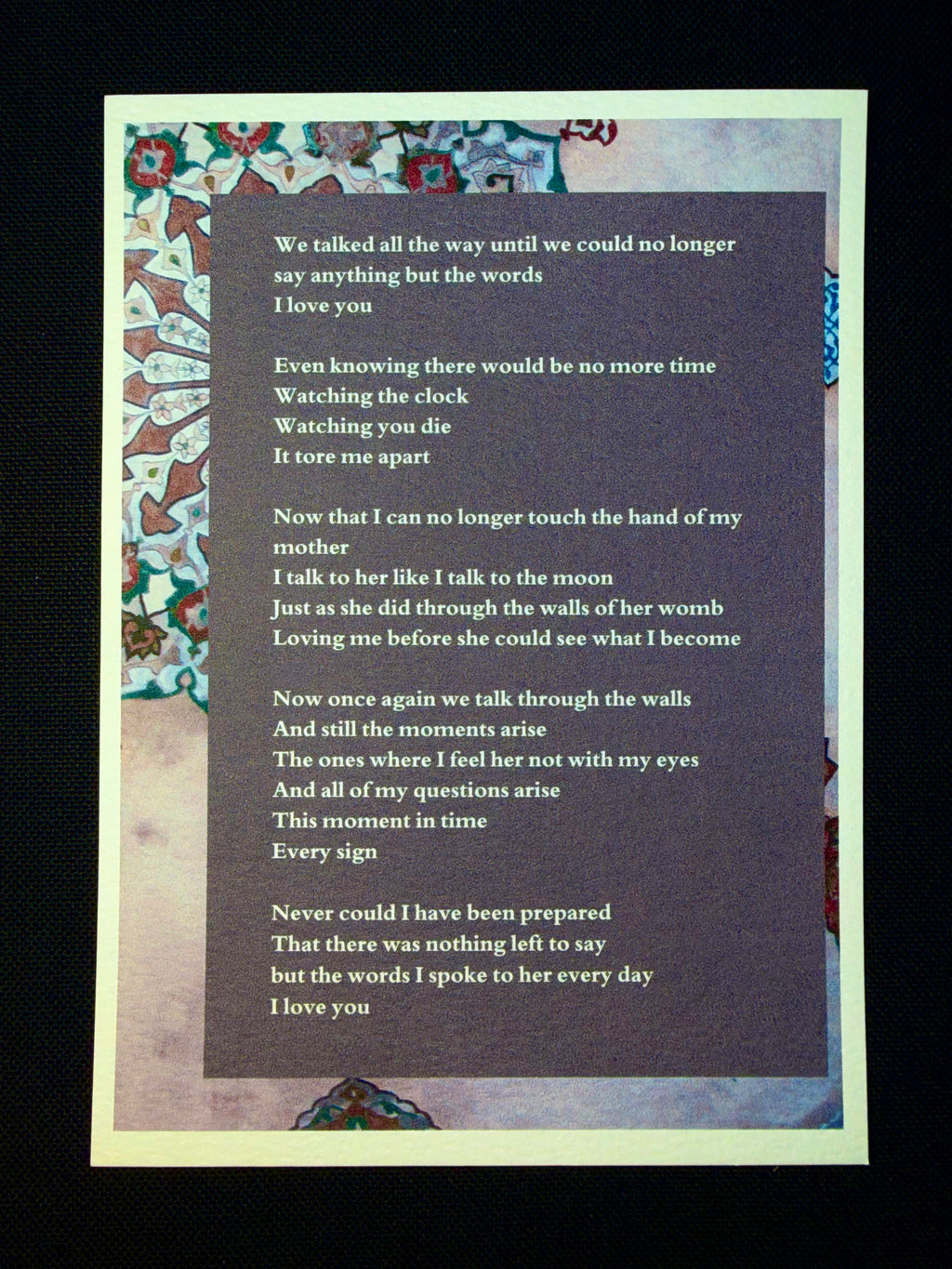 I love you Poetry Print