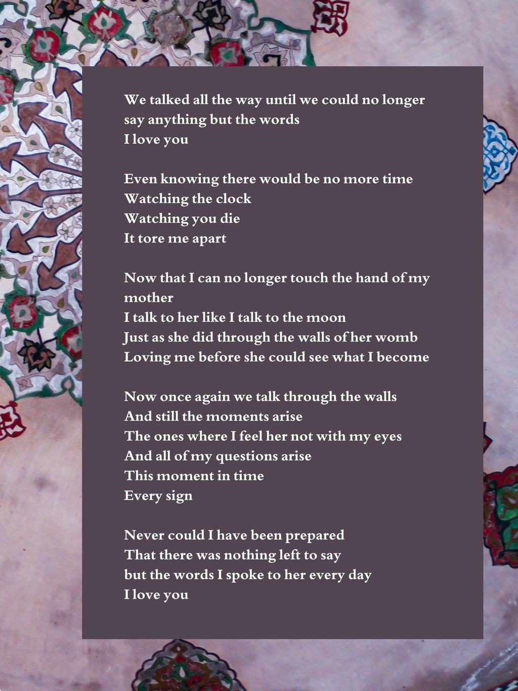 I love you Poetry Print